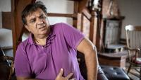 man is experiencing discomfort because of heart failure
